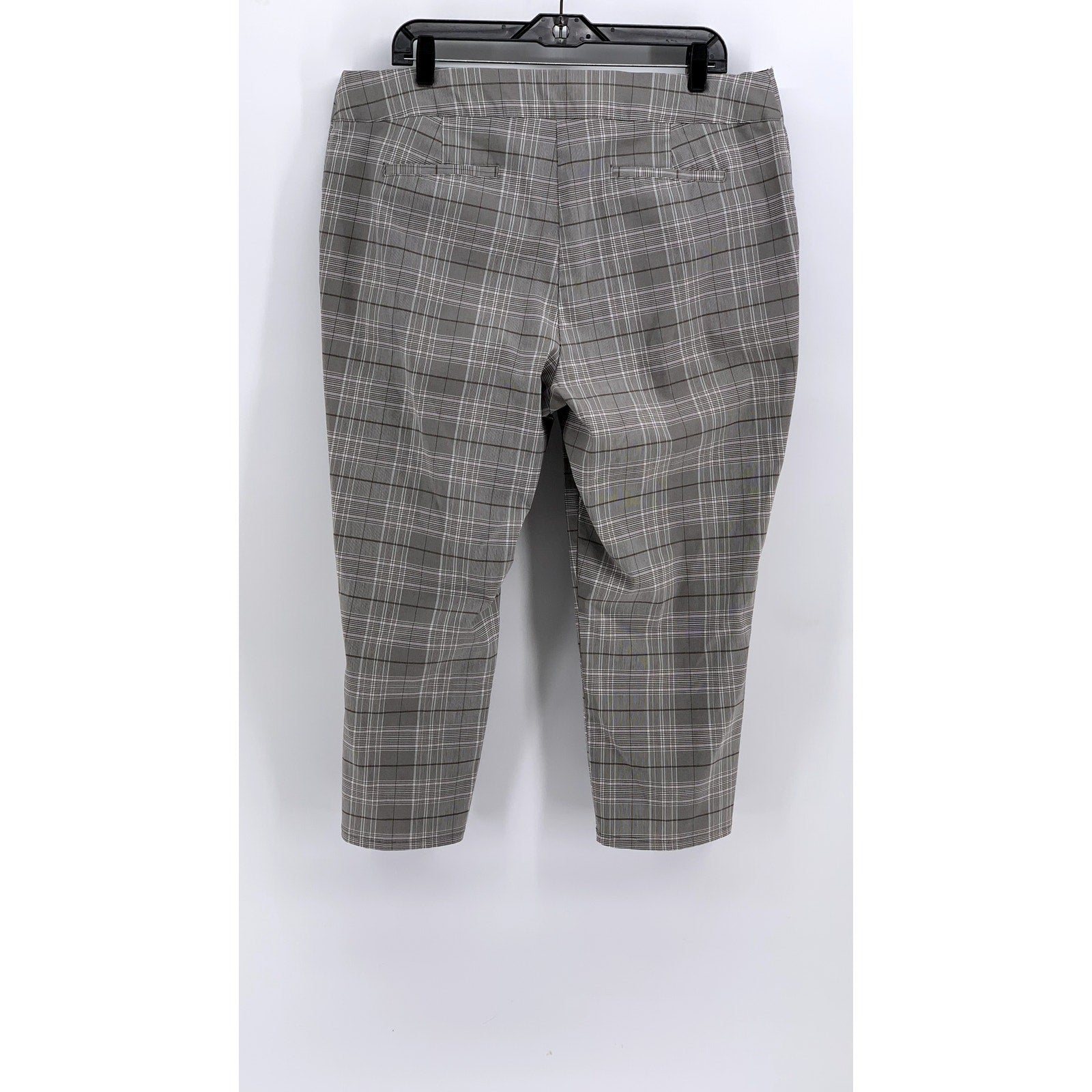 SIMPLY VERA VERA WANG Women's Gray Plaid Capri Pants SZ XL