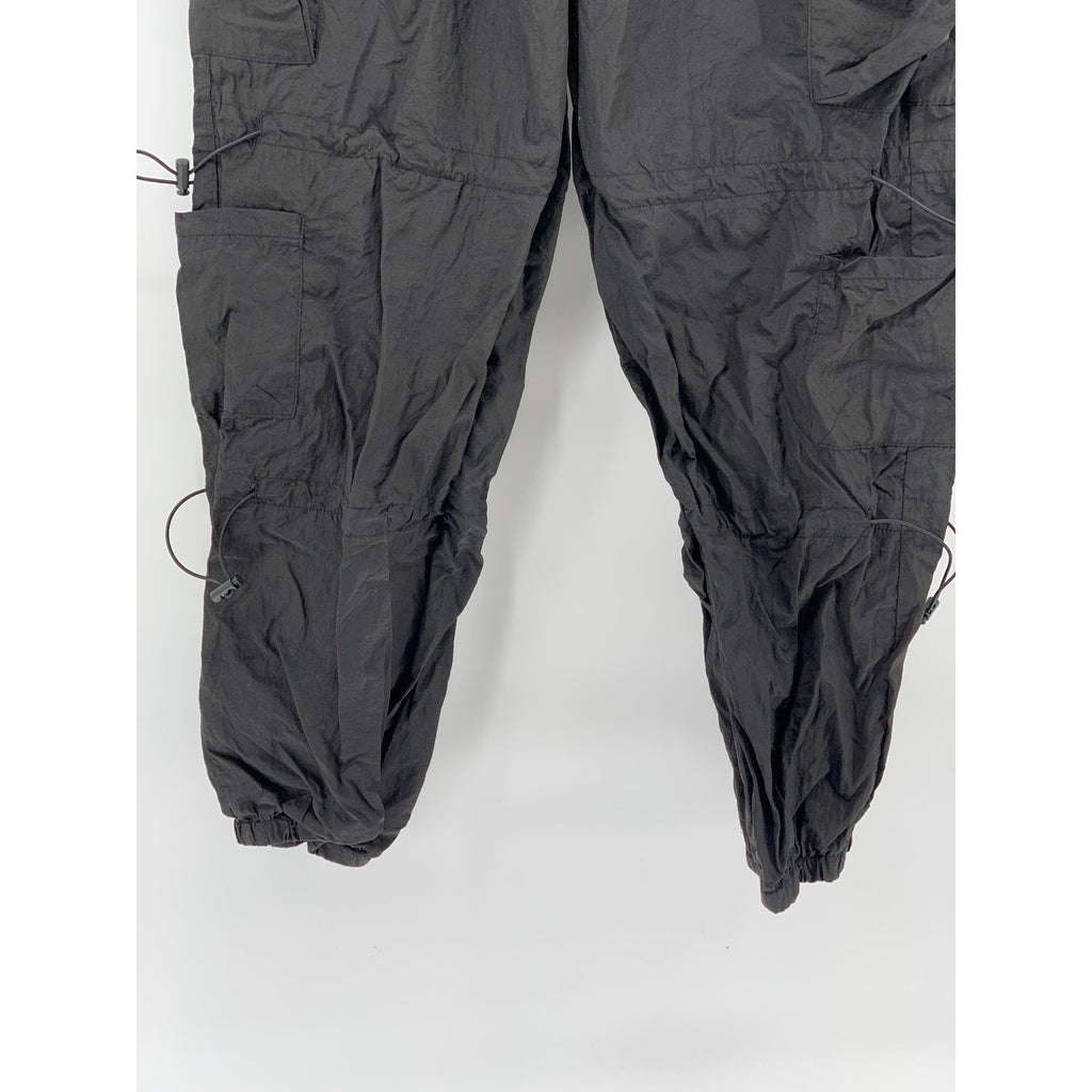 UNBRANDED Men's Black Bungee-Cord Pull-On Cargo jogger Pant SZ S