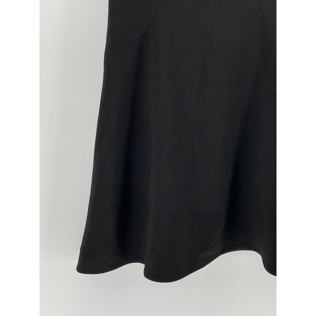 KATE SPADE Women's Black Solid Crewneck Sleeveless Fit & Flare Mini Dress SZ 2
