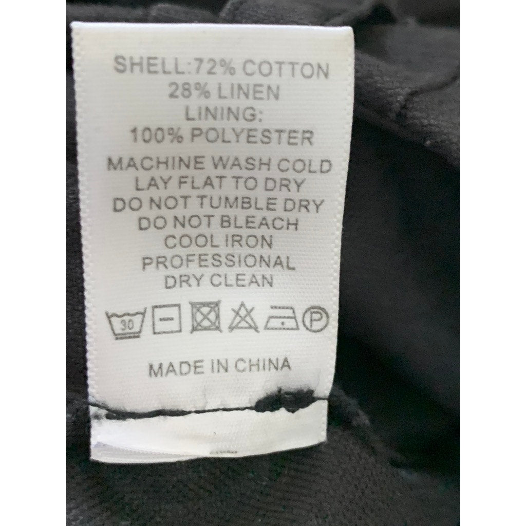 NEED Women's Black Solid Cotton-Linen Wide-Leg Pant SZ XS