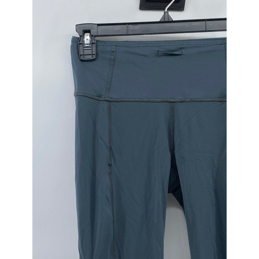 LULULEMON Women's Dark Blue Pull-On Stretch Cut-Off Cropped Leggings SZ 4