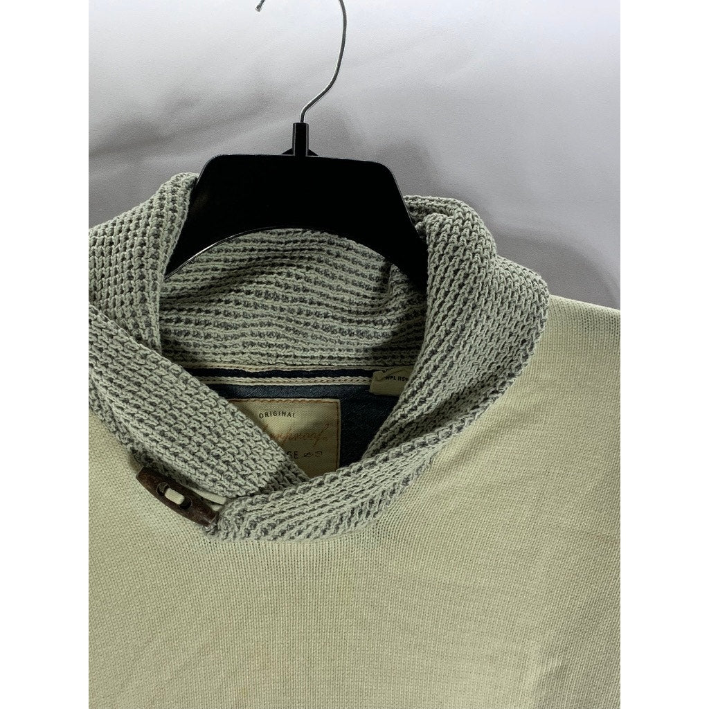 WEATHERPROOF VINTAGE Men's Tan/Gray Cowl-Neck Knit Pullover Sweater SZ L