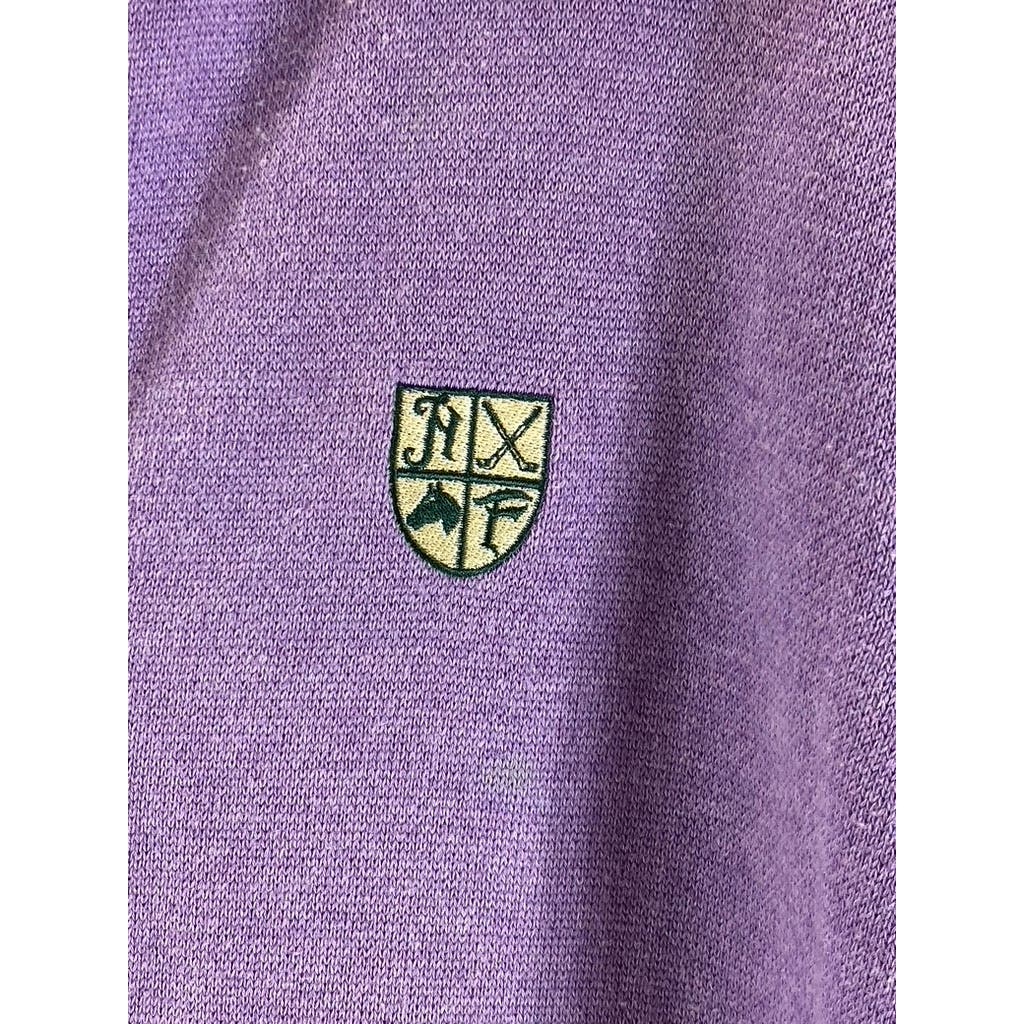 PETER MILLAR Men's Purple Quarter-Zip Hamilton Farm Golf Club Patch Sweater SZ M