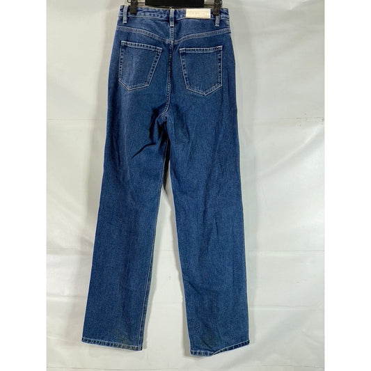 PACSUN Women's Dark Indigo 90's Boyfriend Five-Pocket Straight-Leg Jeans SZ 25