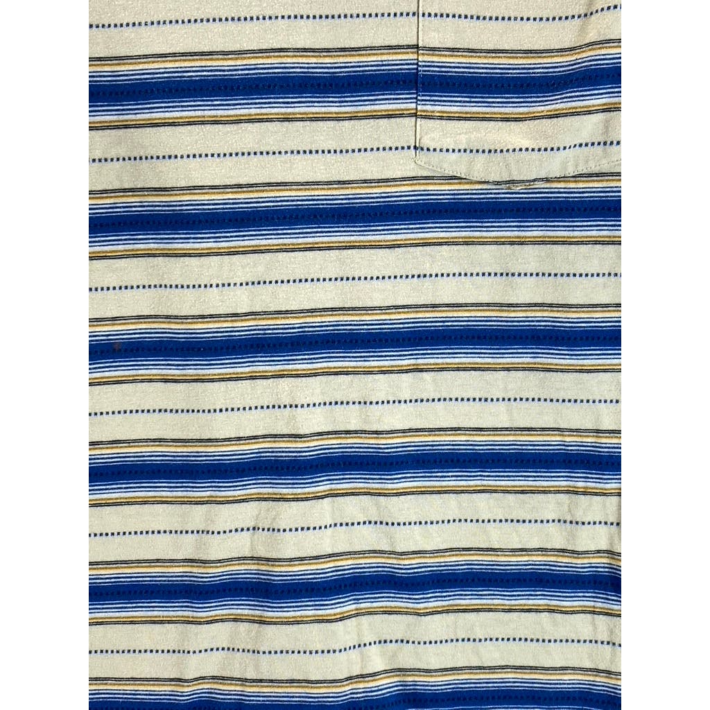 VANS Men's Blue/Beige Striped Crewneck Short Sleeve T-Shirt SZ S