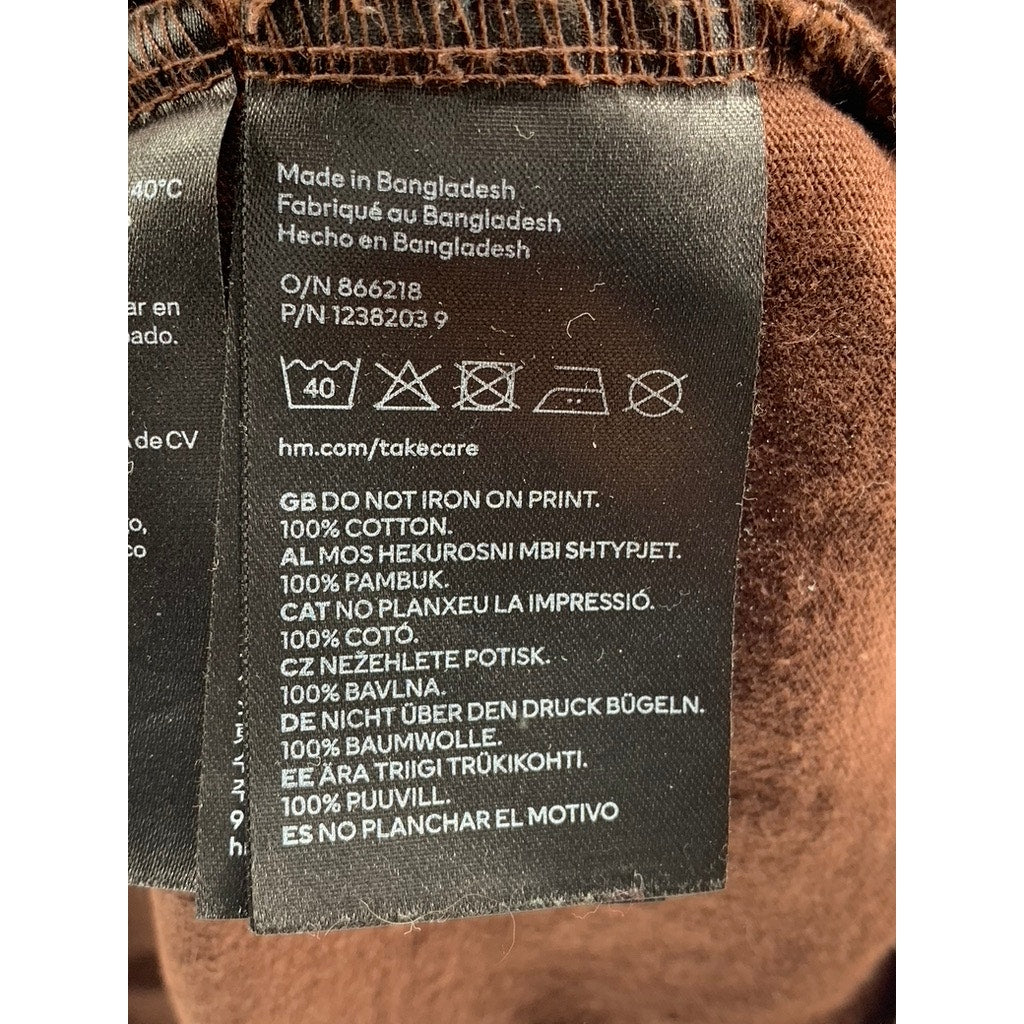 H&M Men's Brown Live Laugh Love Graphic T-Shirt SZ L