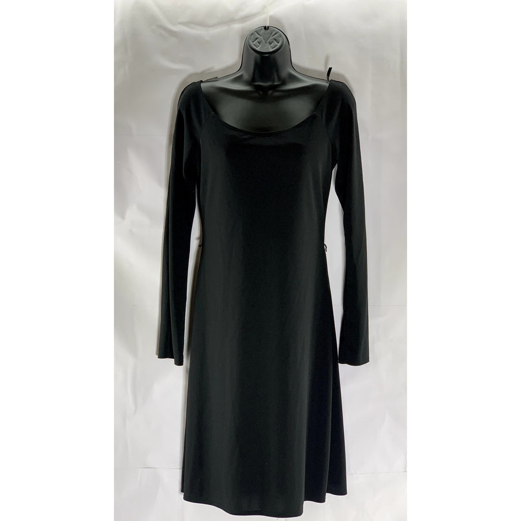 LAUNDRY BY SHELLI SEGAL Women's Black Long Flare Spilt Sleeve A-Line Dress SZ 8