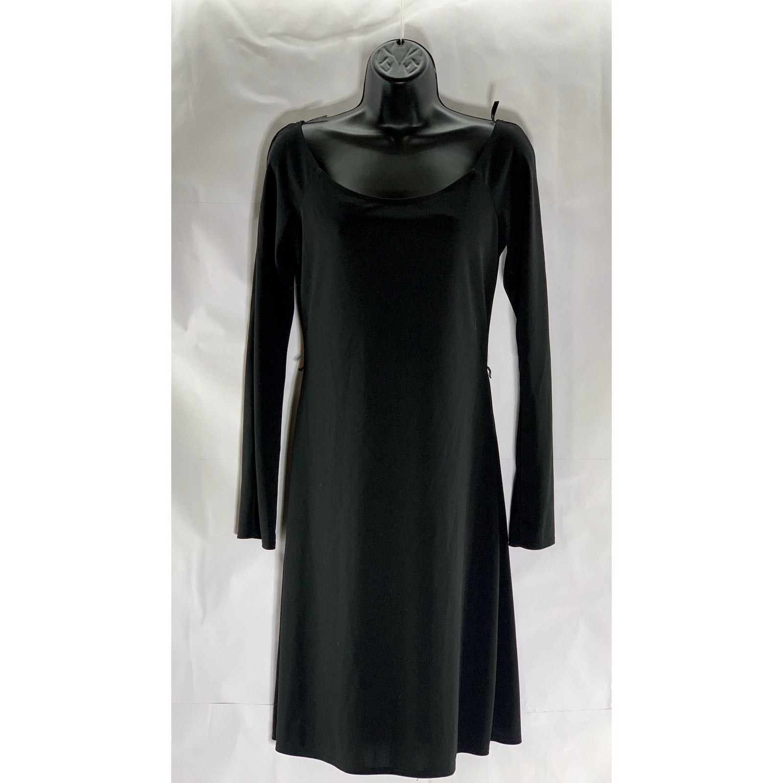 LAUNDRY BY SHELLI SEGAL Women's Black Long Flare Spilt Sleeve A-Line Dress SZ 8