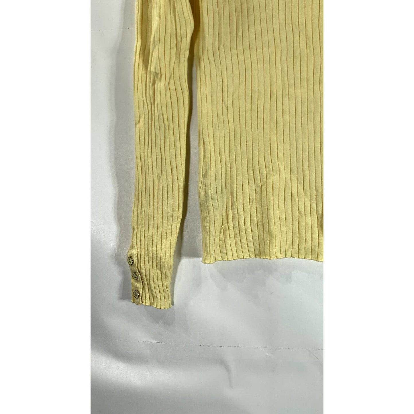 J. MCLAUGHLIN Women's Yellow Arlette Rib Stretch Turtleneck Long Sleeve Top SZ M