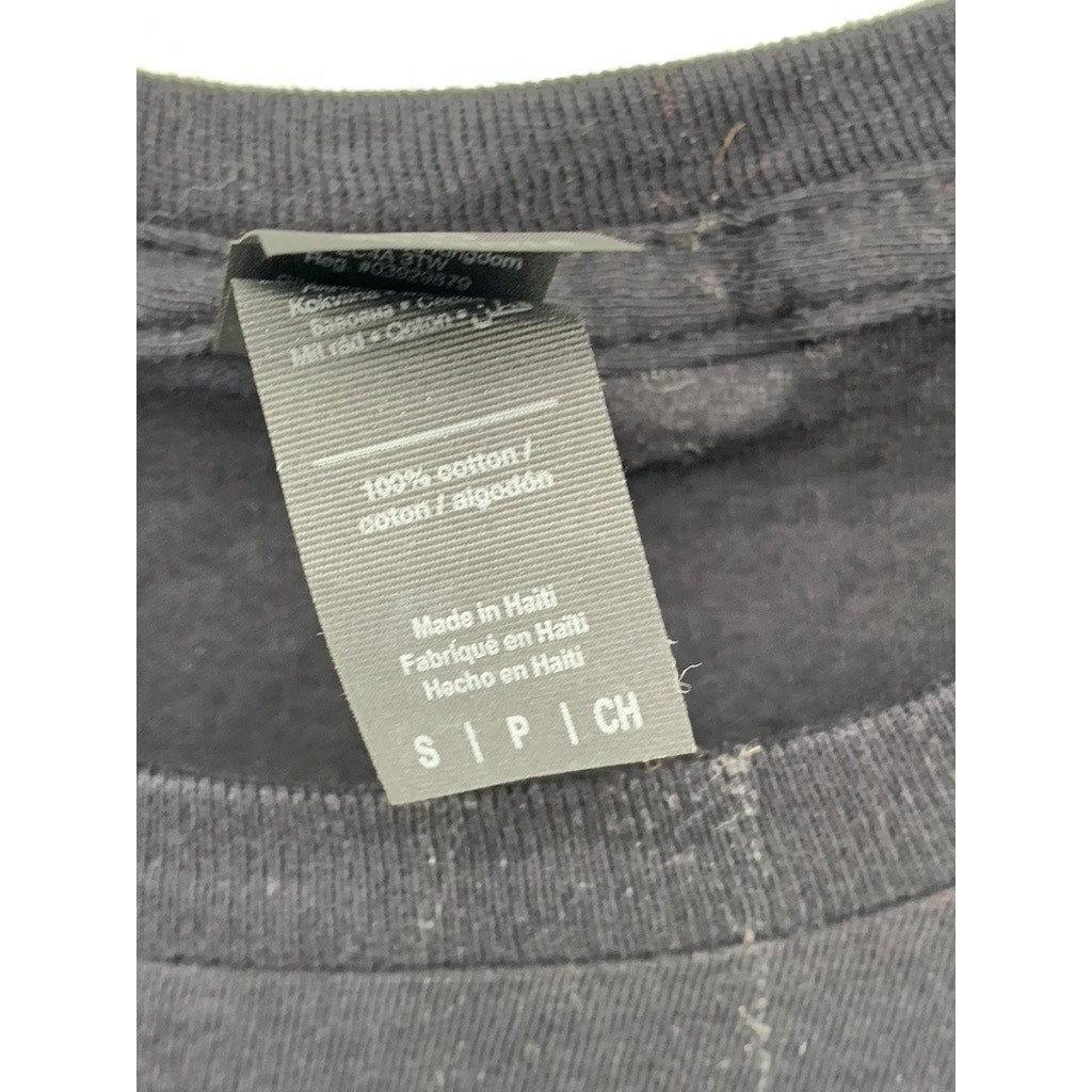 GILDAN Men's Black Logo Graphic Crewneck Casual Short Sleeve T-Shirt SZ S