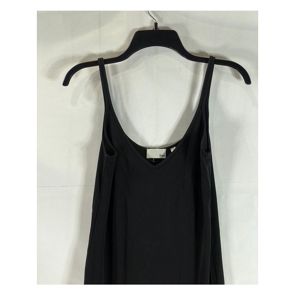 WILFRED FREE Women's Black Solid V-Neck Casual Sleeveless Cami Midi Dress SZ M