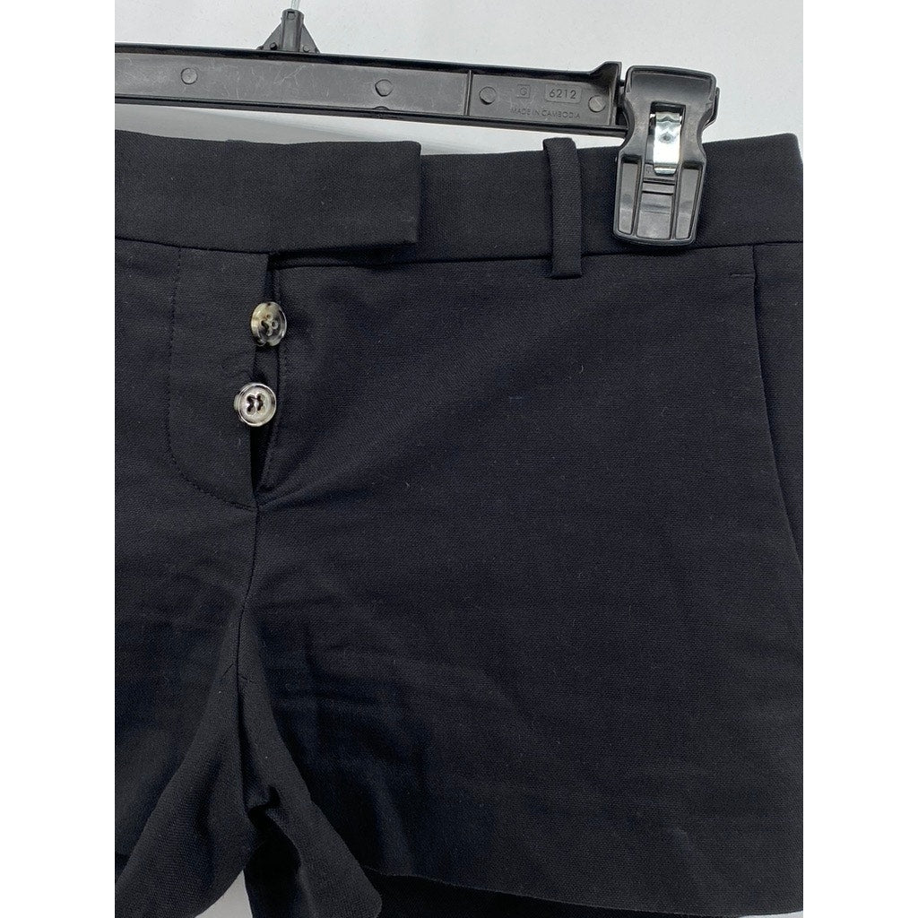 THEORY Women’s Black Solid Button-Fly Shorts SZ 00