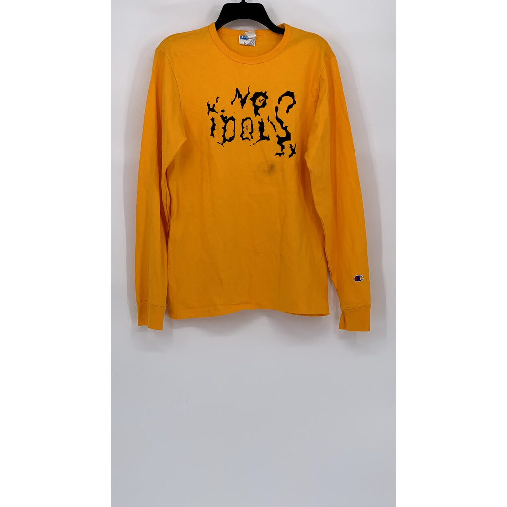 CHAMPION Men's Orange-Black Graphic Crewneck Long Sleeve T-Shirt SZ M