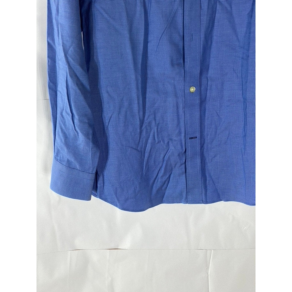 BANANA REPUBLIC Men's Blue Tailored Slim-Fit Button-Up Long Sleeve Shirt SZ L