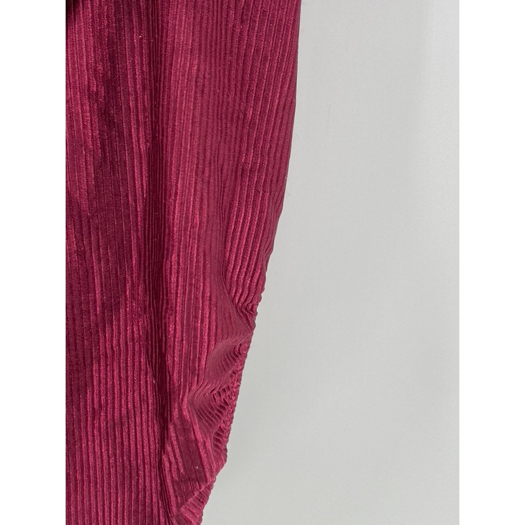 WHITE STAGS Women's Vintage Burgundy Ribbed Scoop-Neck Ribbed Swimsuit SZ 10