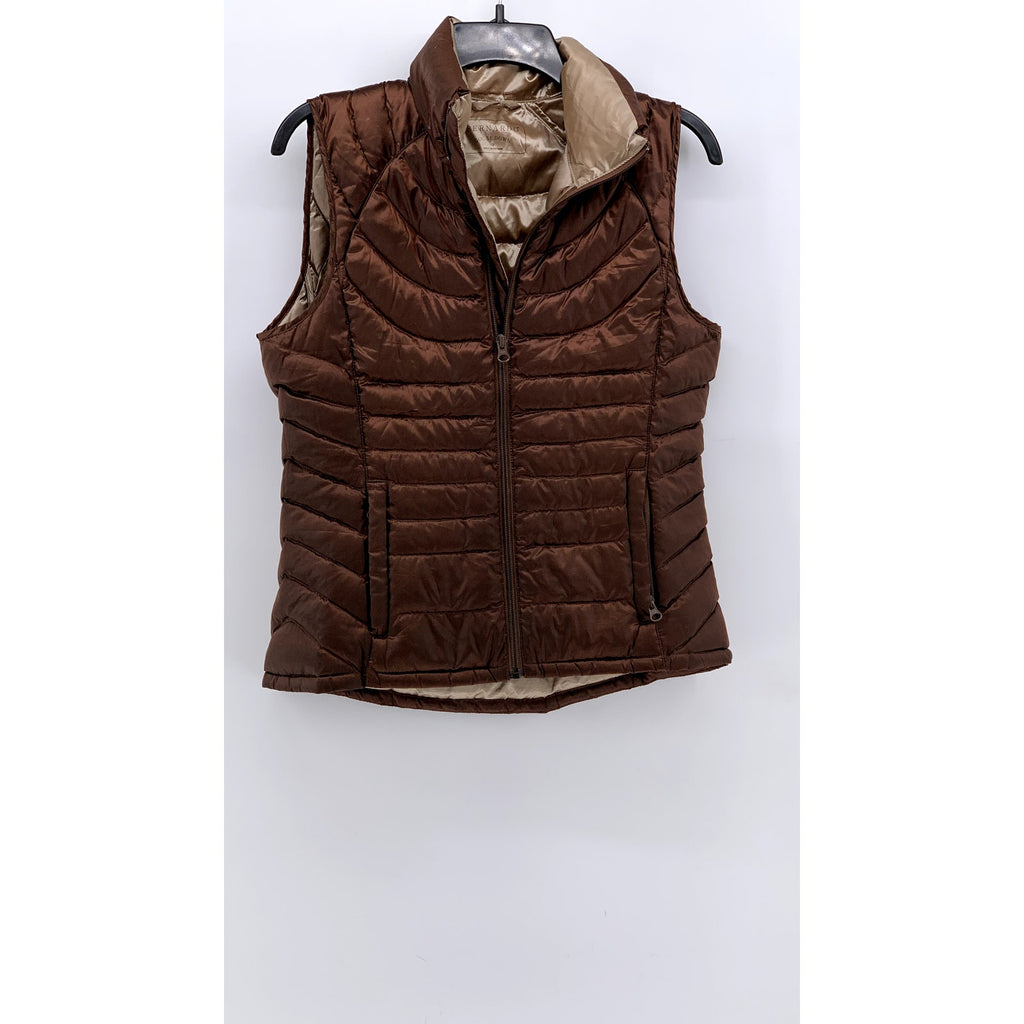 BERNARDO GOOSE DOWN Women's Brown Puffer Zip-Up Jacket SZ S
