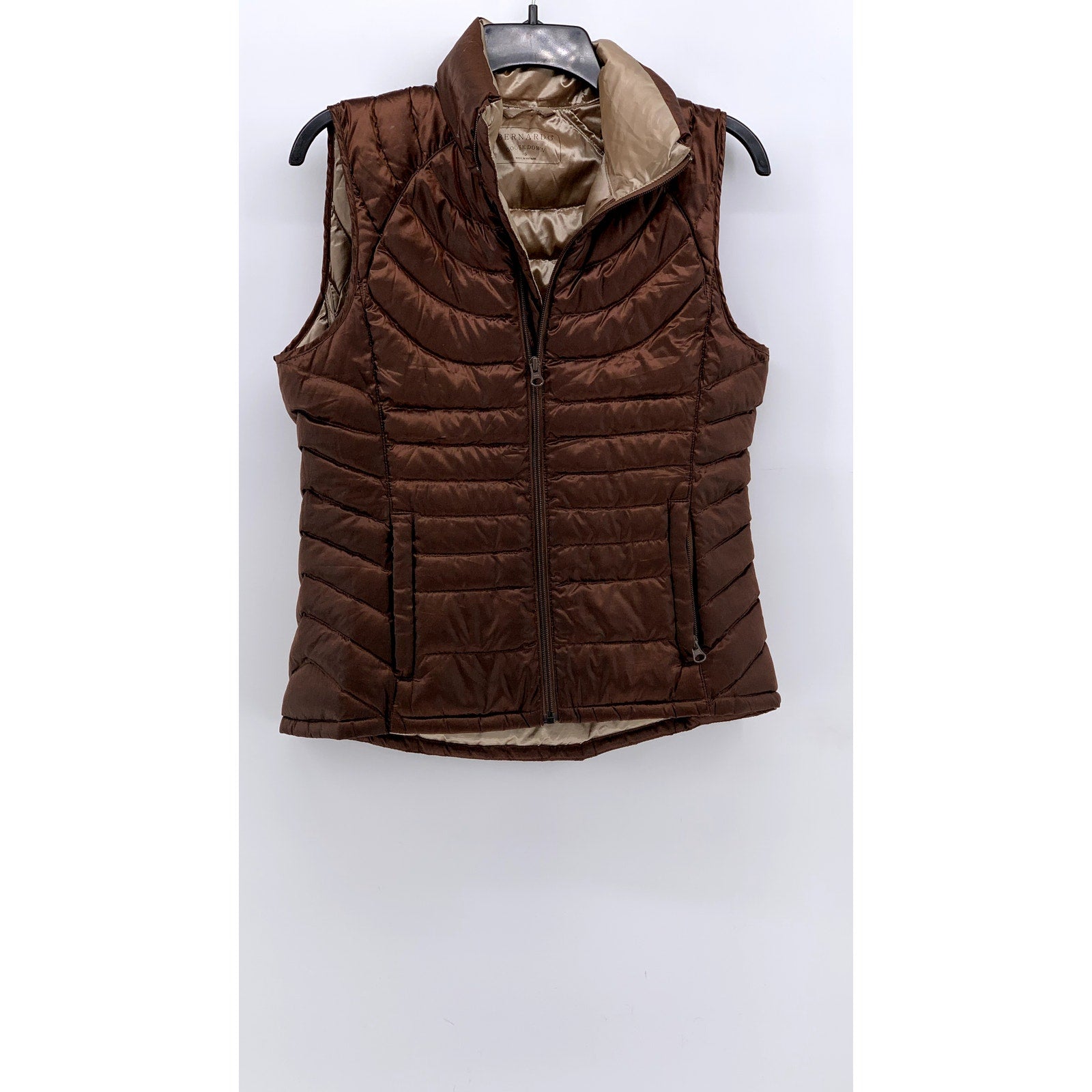 BERNARDO GOOSE DOWN Women's Brown Puffer Zip-Up Jacket SZ S