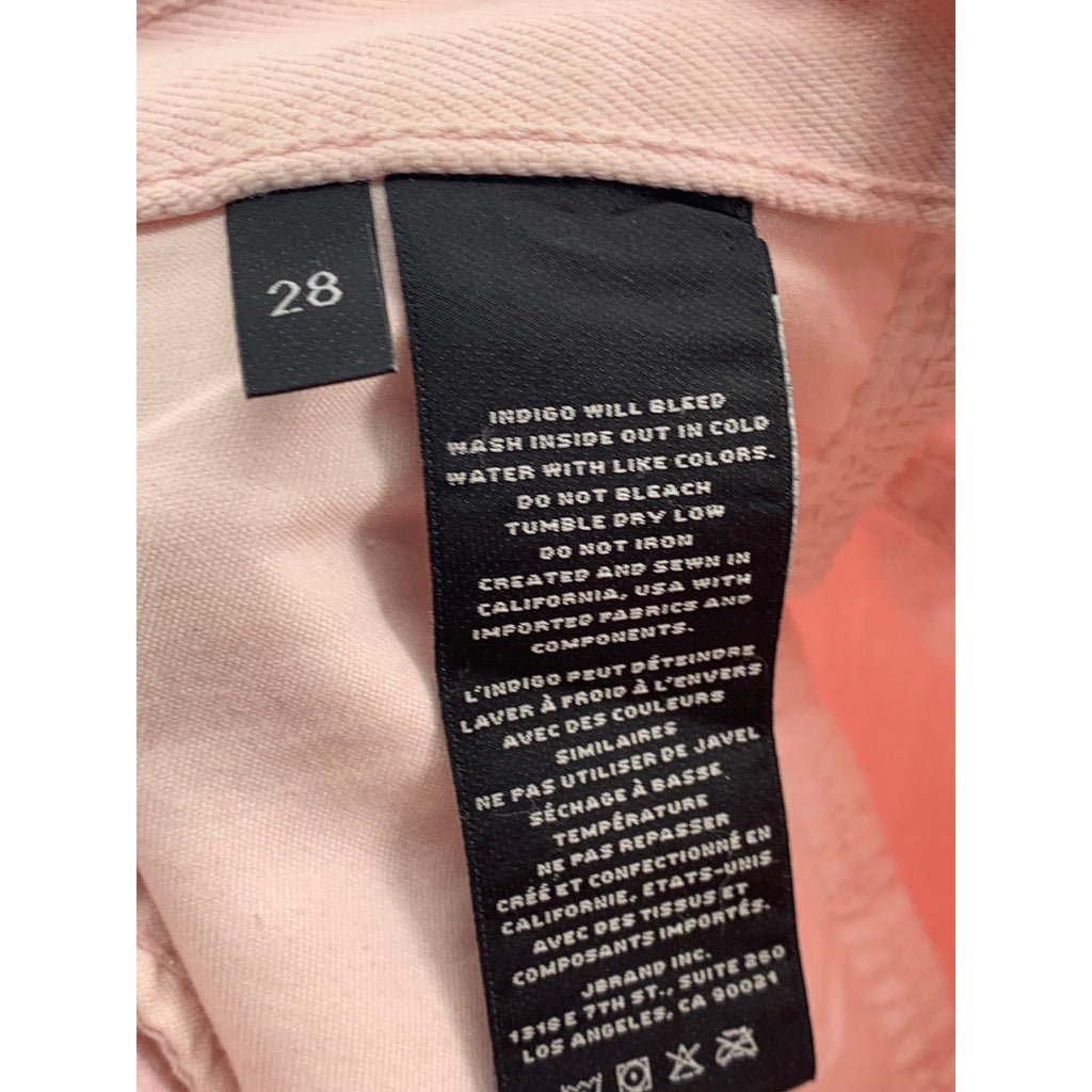 J BRAND Women’s Light Pink High Rose Straight-Leg Joan Cropped Pants SZ 28