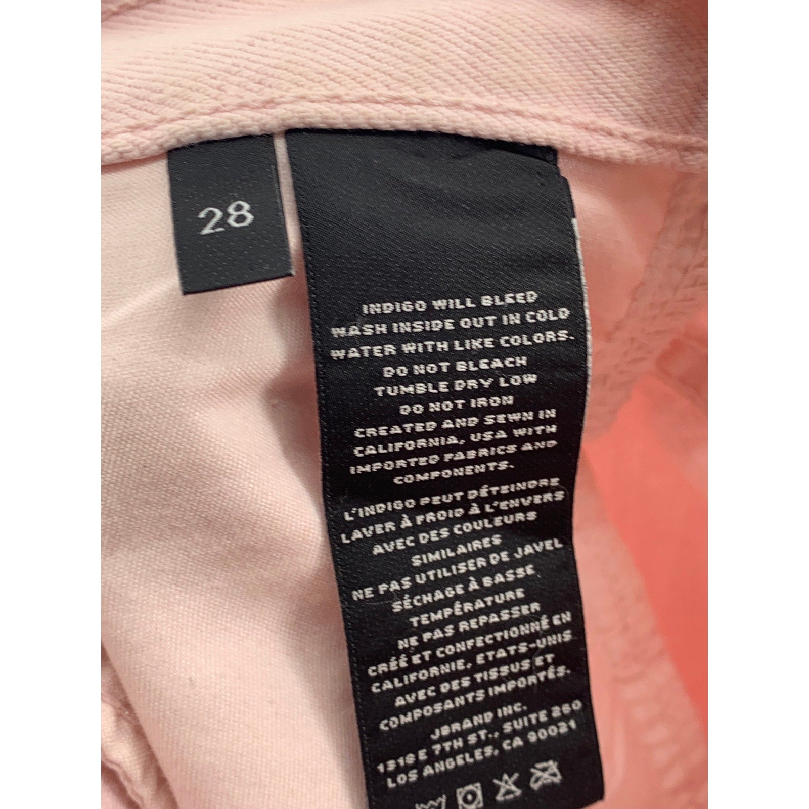 J BRAND Women’s Light Pink High Rose Straight-Leg Joan Cropped Pants SZ 28