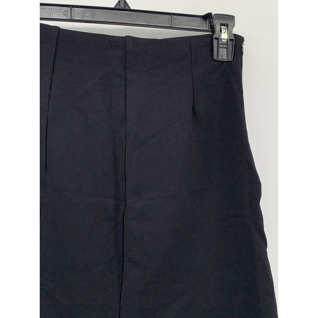 QINGHUAZHU Women's Black Pleated Mini Skirt SZ L