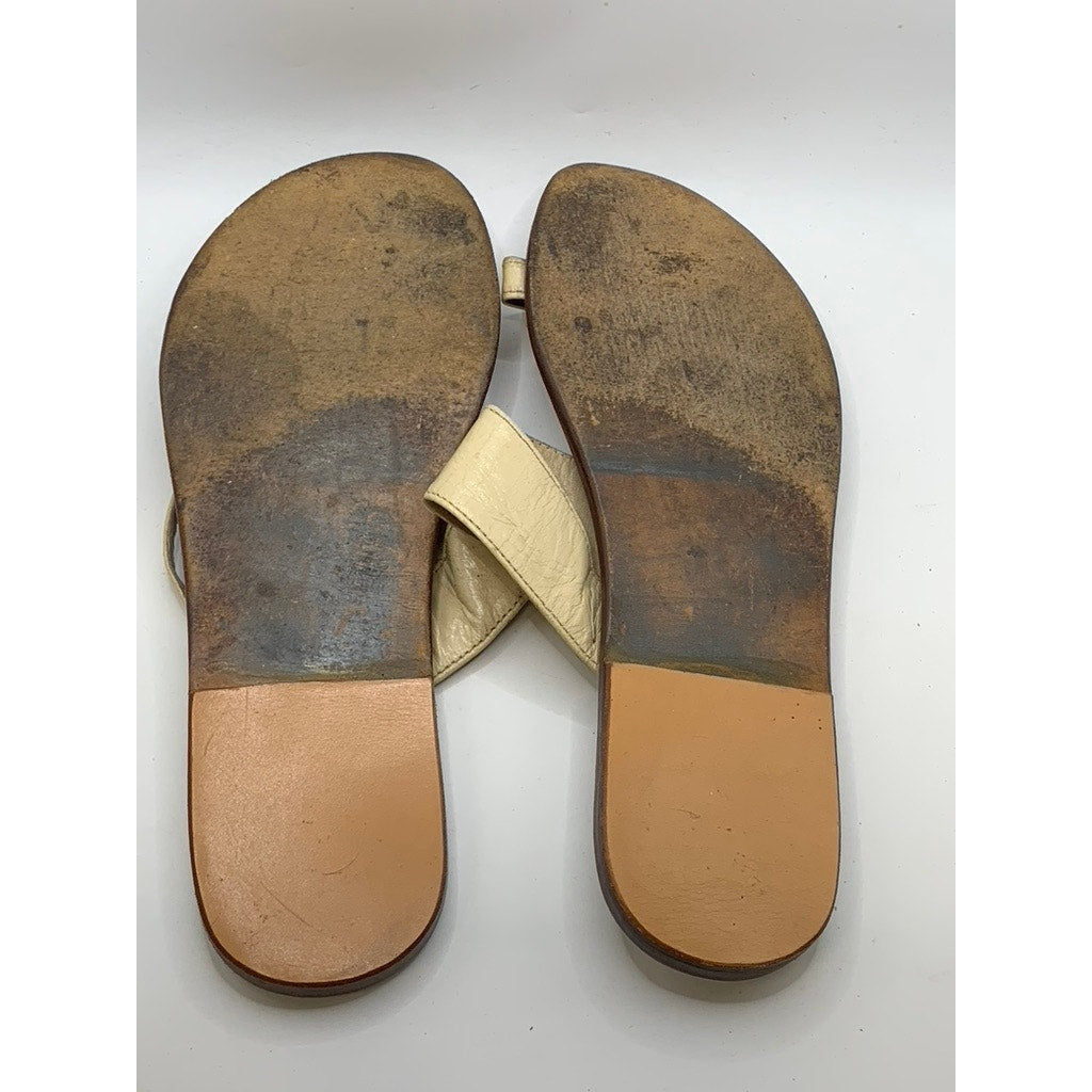UNBRANDED Women's Beige-Brown Toe-Loop Sandals SZ 12