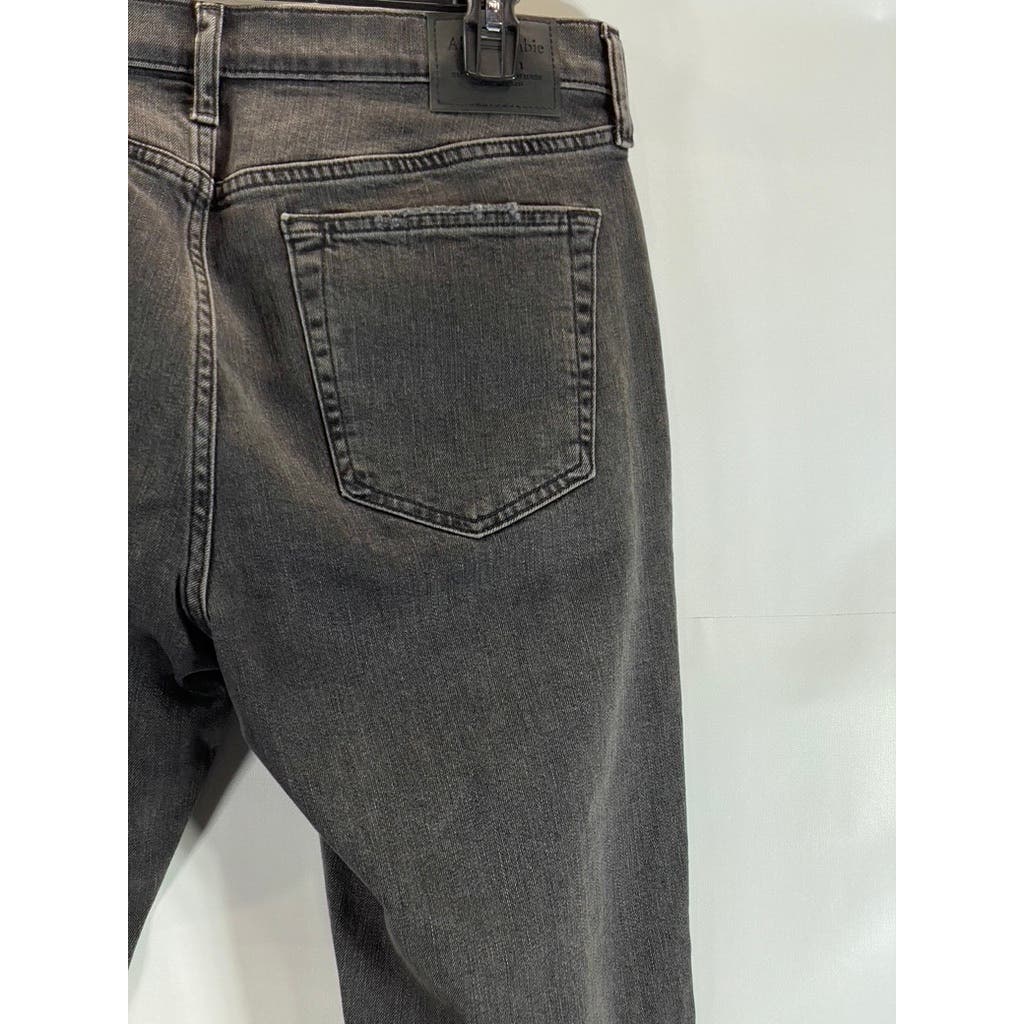 ABERCROMBIE & FITCH Men's Washed Black Distressed Athletic Skinny-Fit Jean SZ 34