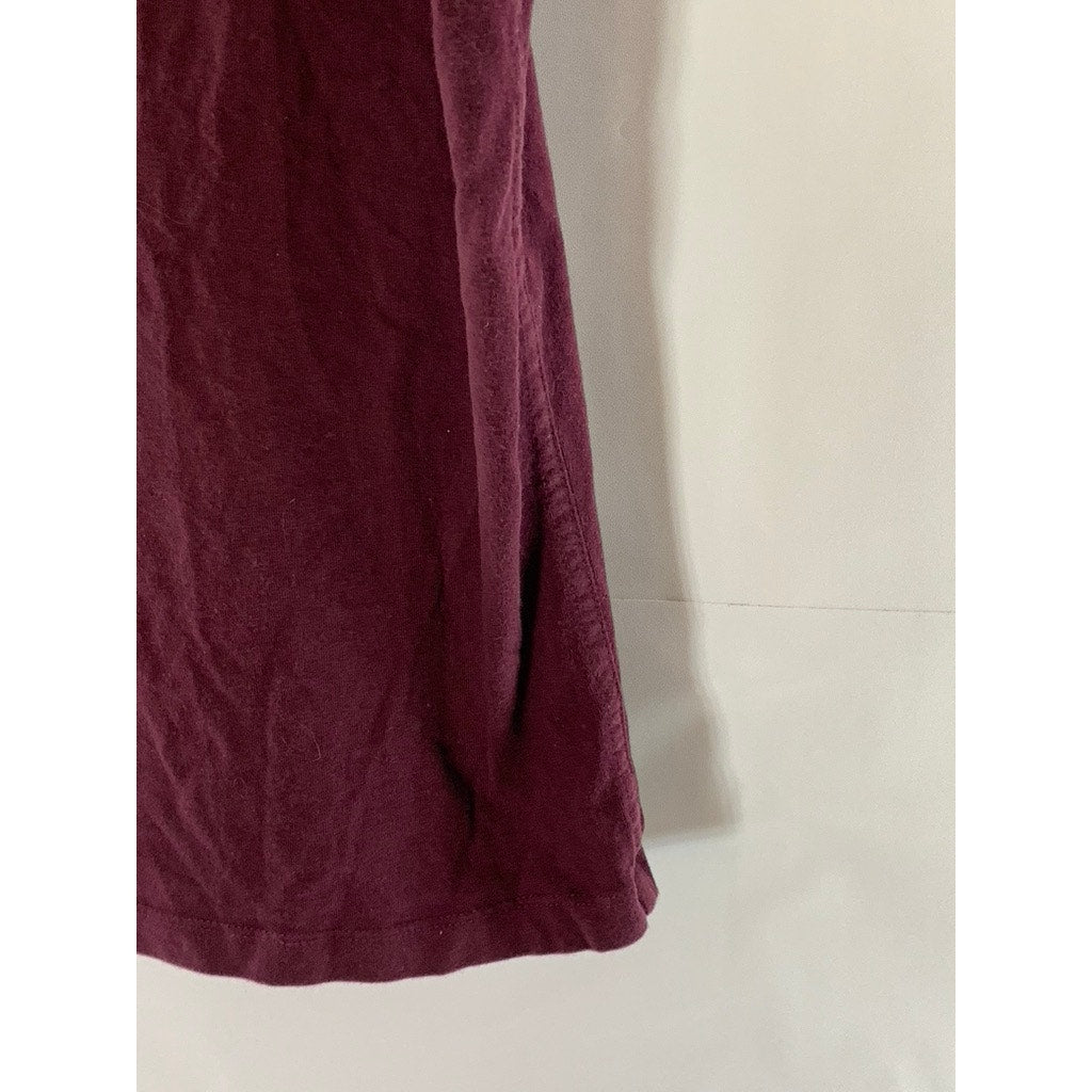 SUPERDRY Men's Burgundy Solid Crewneck Short Sleeve Casual T-Shirt SZ M