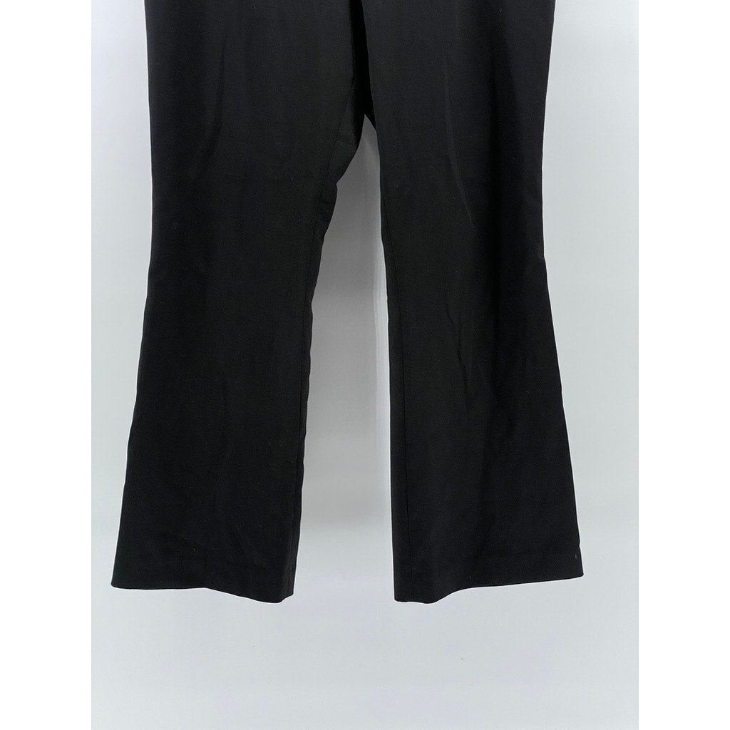 UNIQLO Women's Black Solid Regular-Fit Wide-Leg Ankle Pant SZ L