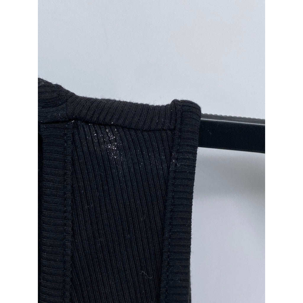 SINCERELY JULES Women's Black Corset Scoop-Neck Sleeveless Cropped Top SZ M