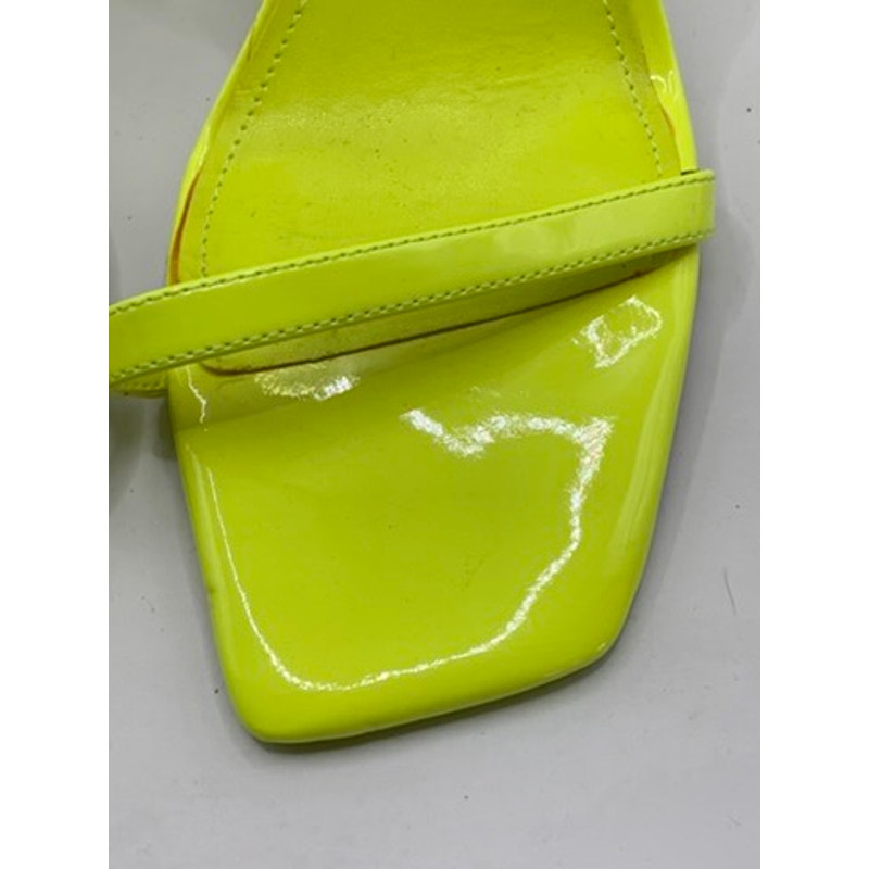 NINE WEST Women's Neon Yellow Hotz Ankle Strap Stiletto Heel Sandals SZ 9.5