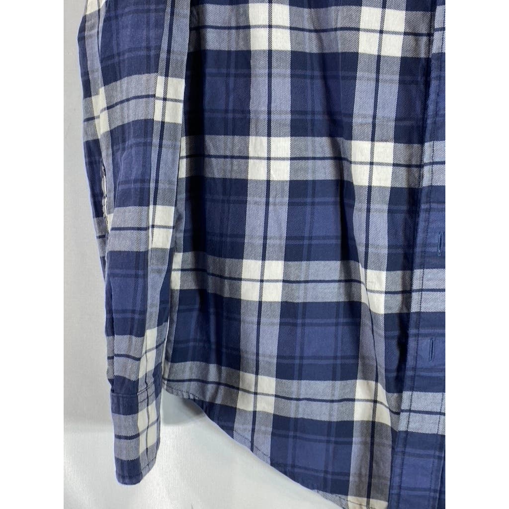 ABERCROMBIE & FITCH Men's Blue Plaid Button-Down Long Sleeve Shirt SZ XS