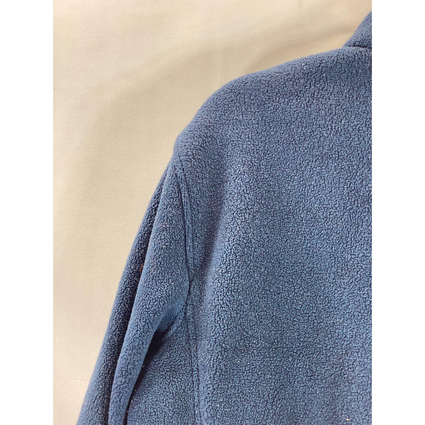 CHAMPION Men's Blue Fleece Script Logo Stand-Collar Zip-Up Jacket SZ S