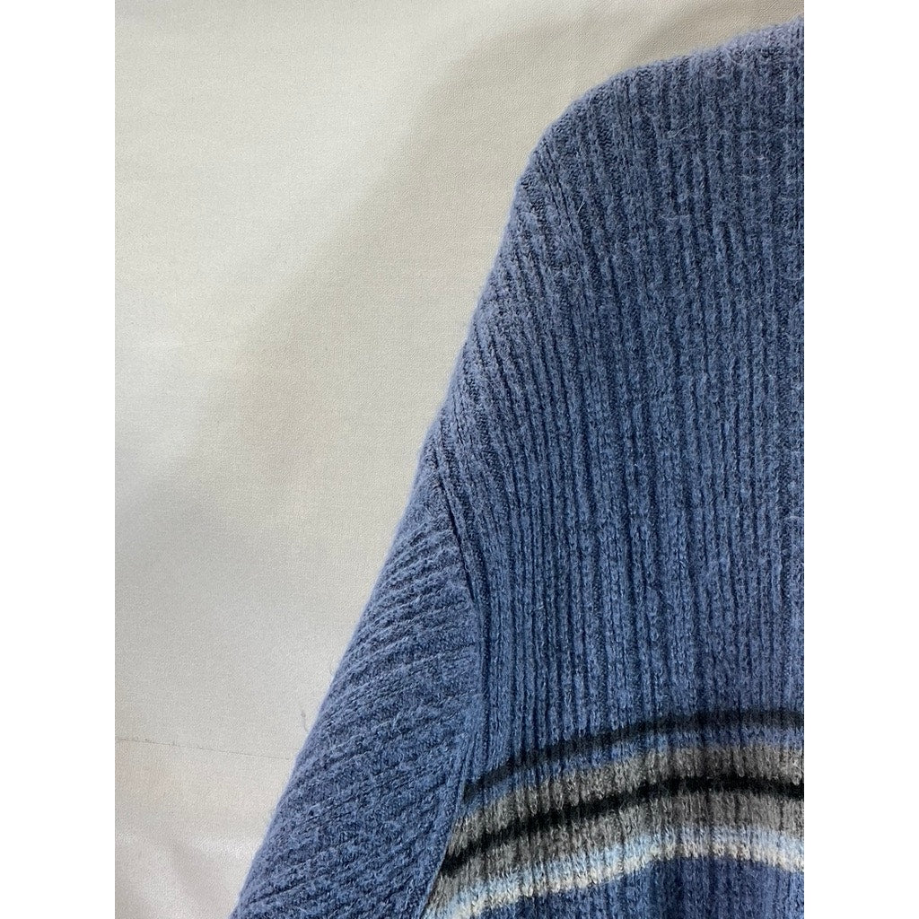 ARIZONA JEAN COMPANY Men's Blue Striped Vintage Crewneck Pullover Sweater SZ XL