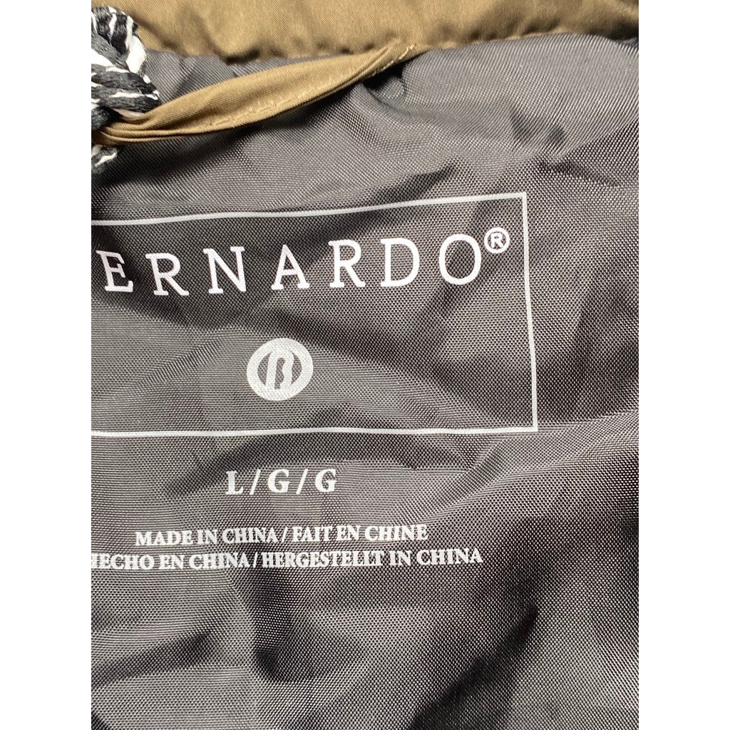 BERNARDO Men's Olive Green Stand Collar Sleeveless Zip-Up Puffer Vest SZ L