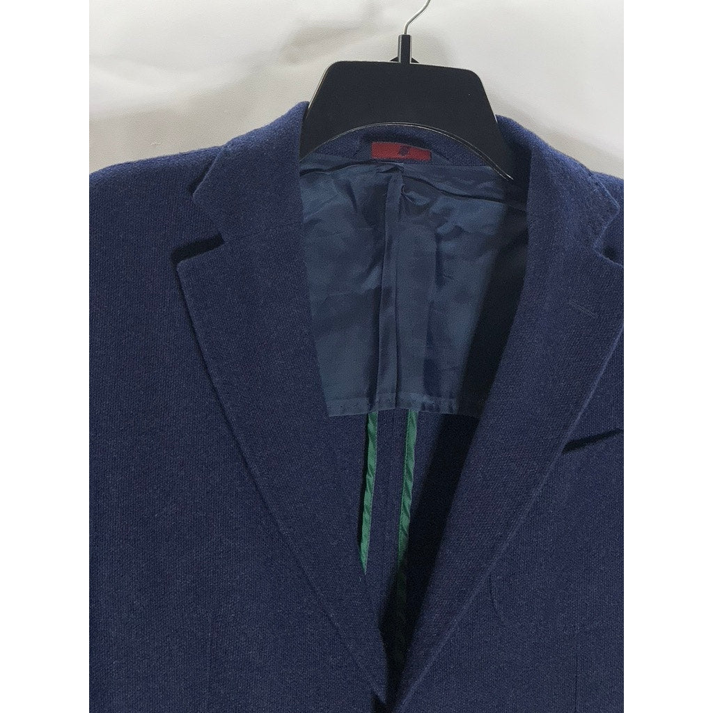 MASSIMO DUTTI Men's Navy Cashmere Two-Button Long Sleeve Collar Blazer SZ 38