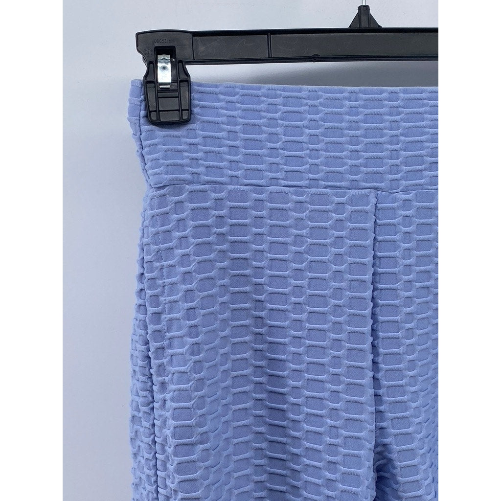 FOREVER 21 Women's Blue Honeycomb Textured Scrunched Side-Drawcord Shorts SZ S