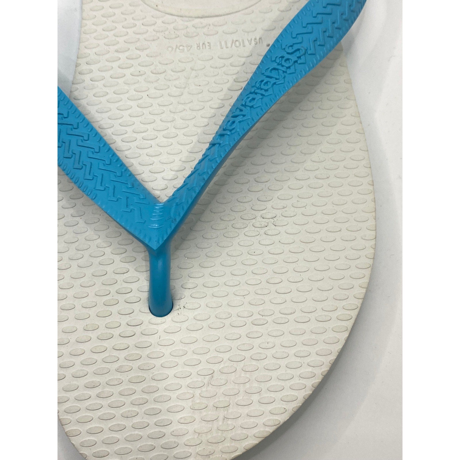 HAVAIANAS Women's Teal-White Casual Flip-Flip Sandals SZ 10/11