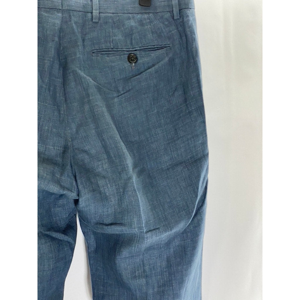 BANANA REPUBLIC Men's Blue Chambray Classic-Fit Linen Pant SZ 32X32