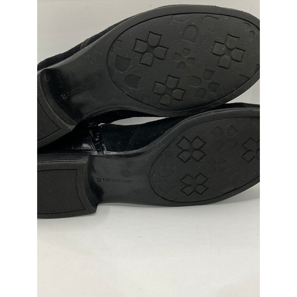 NATURALIZER Women's Black Leather/Faux Suede Jump Boots SZ 10