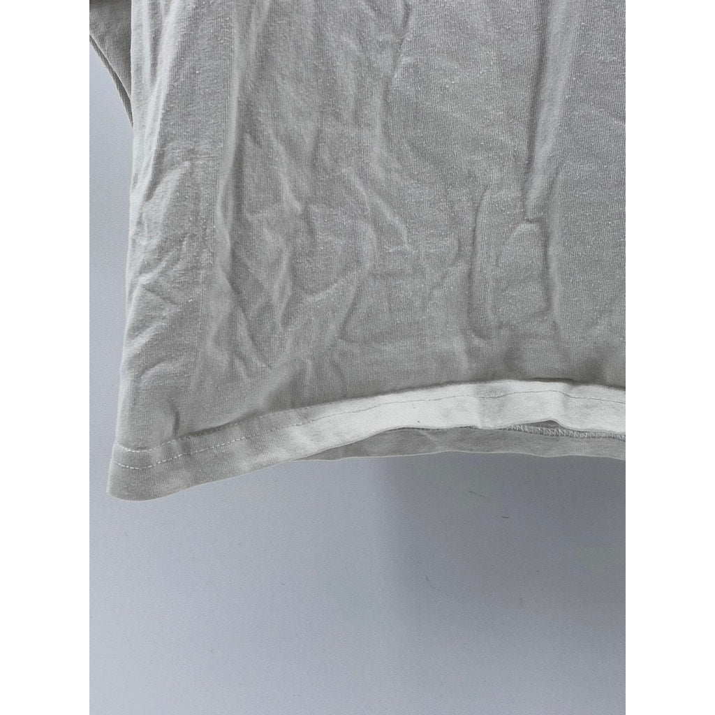 POLAR Men's White Crewneck Skater Graphic Long Sleeve Casual T-Shirt SZ S