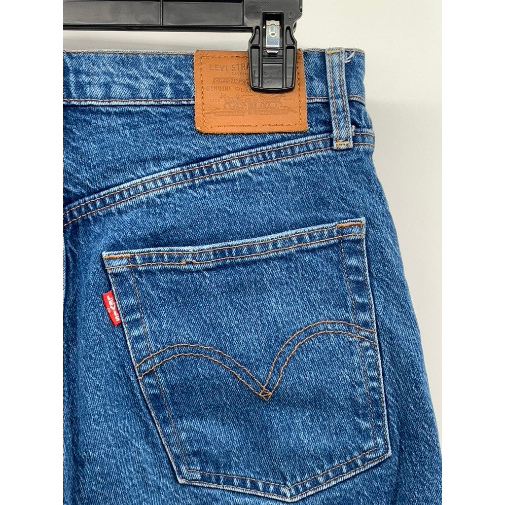 LEVI'S Women's Blue Denim Casual Button-Fly Ribcage Straight Ankle Jeans SZ 30