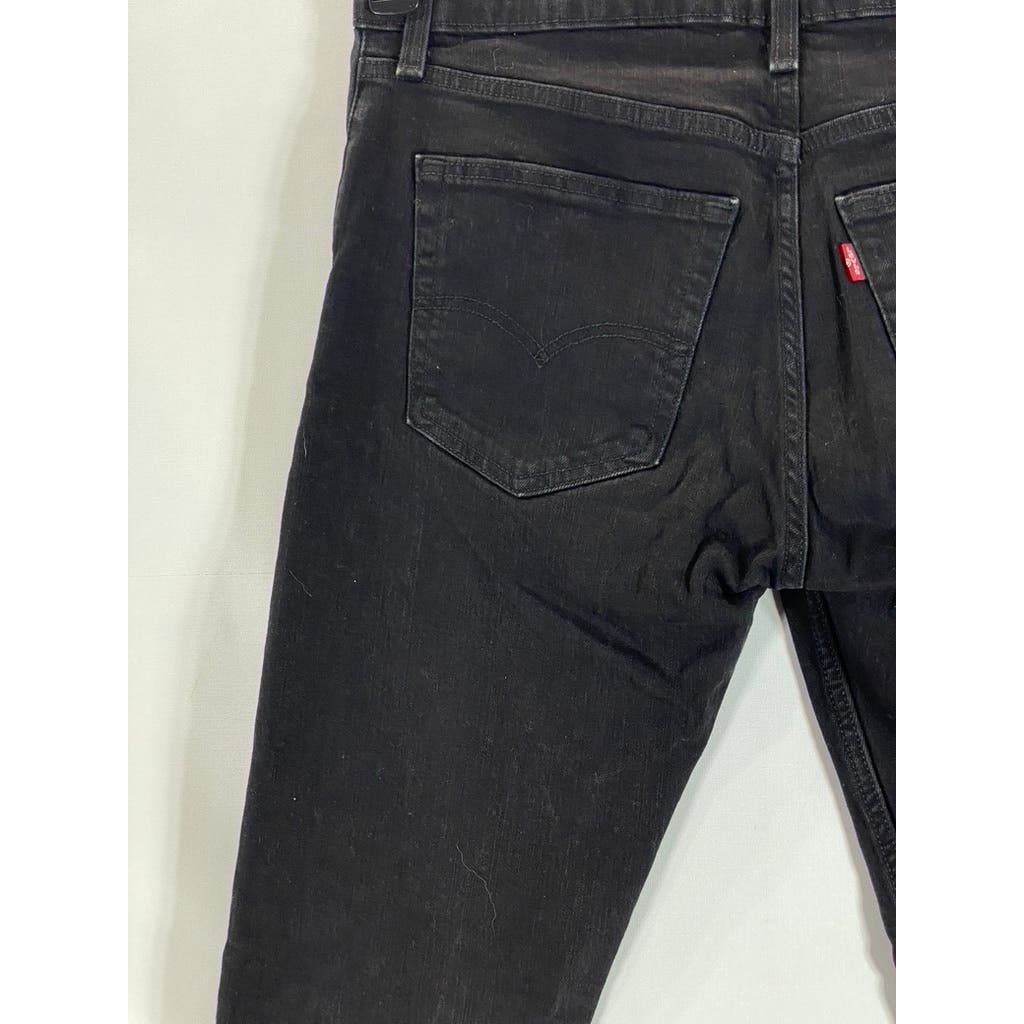 LEVI'S Men's Solid Black 512 Slim Tapered-Fit Stretch Five-Pocket Jeans SZ 33X32