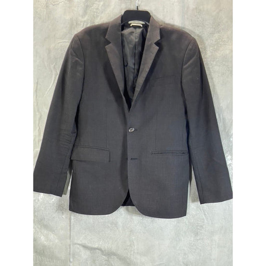 CLUB MONACO Men's Black Short Grant-Fit Wool Two-Button Blazer 38S