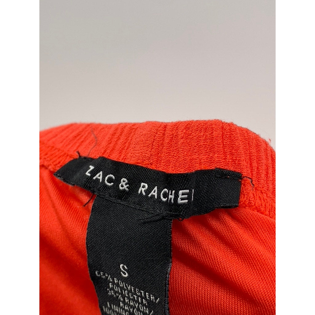 ZAC & RACHEL Women's Orange A-Line Elastic Waist Midi Skirt SZ S