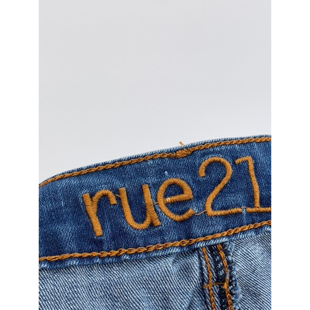RUE 21 Women's Blue Denim Cut-Off Distressed Shorts SZ 1/2