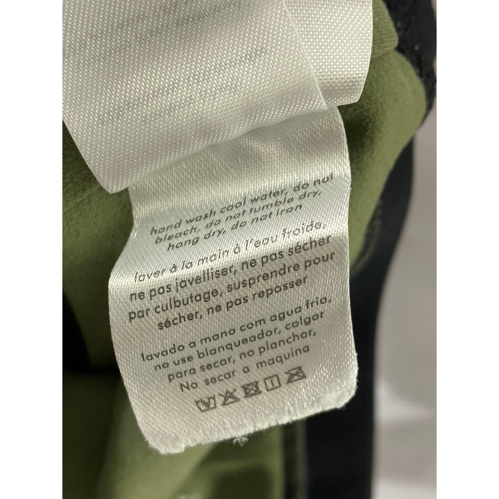 WEWOREWHAT Women’s Olive Green Scoop-Neck Silhouette Sports Bra SZ S