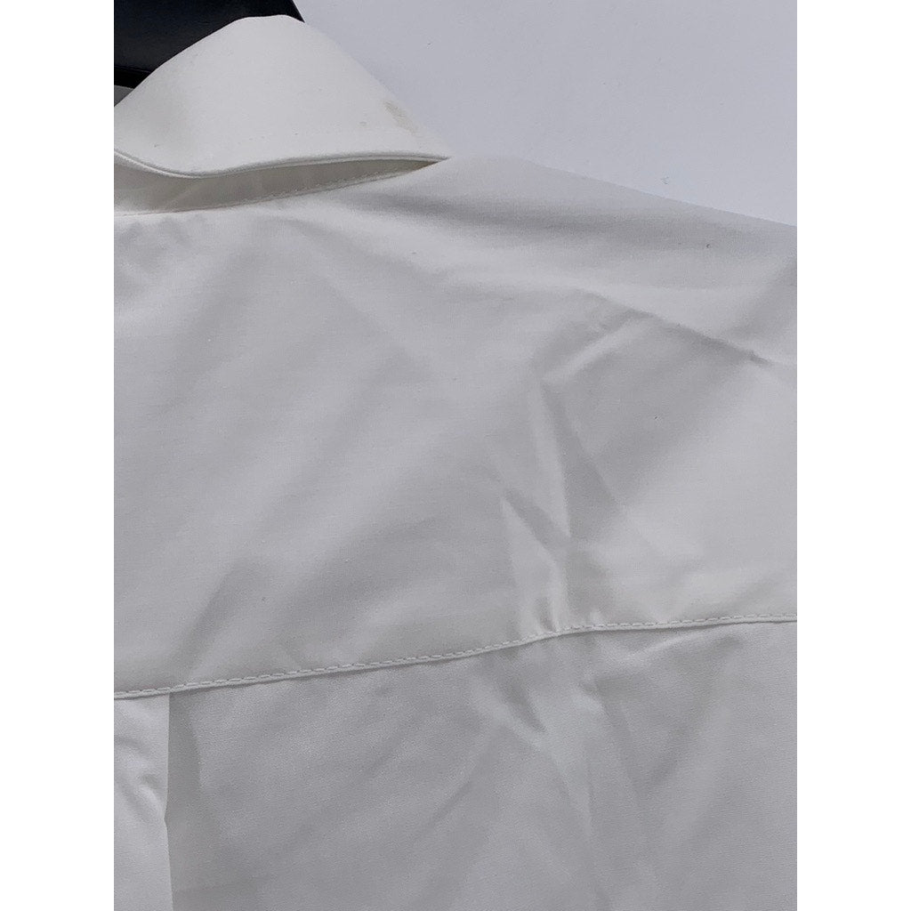GEORGE Men's White Button-Up Long Sleeve Shirt SZ 2XL