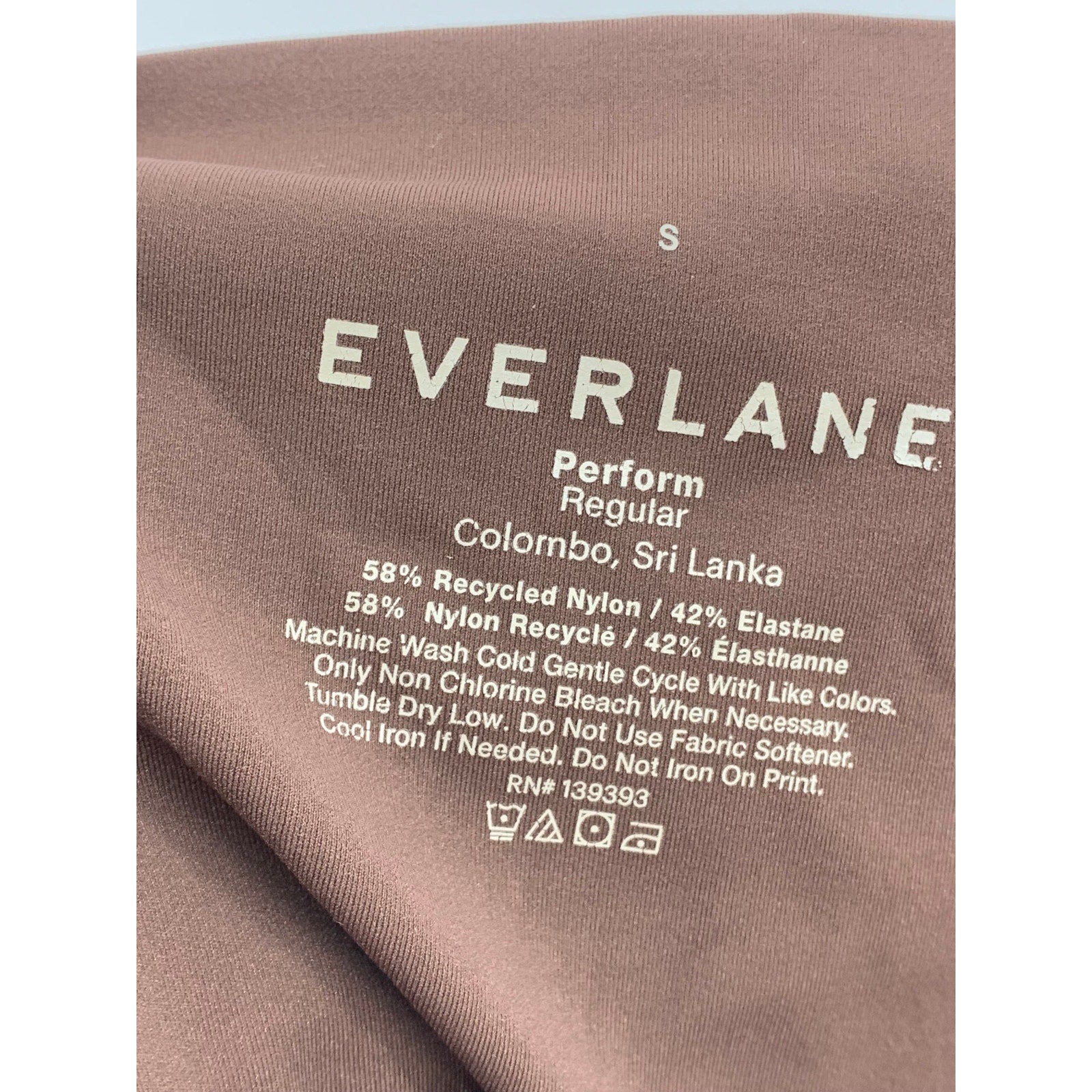EVERLANE Women's Brown Solid High-Rise Perform Regular-Fit Active Leggings SZ S