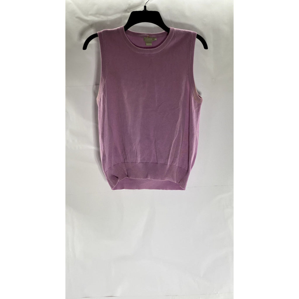 J. CREW Women's Pink Crewneck Knit Sleeveless Sweater Vest SZ M