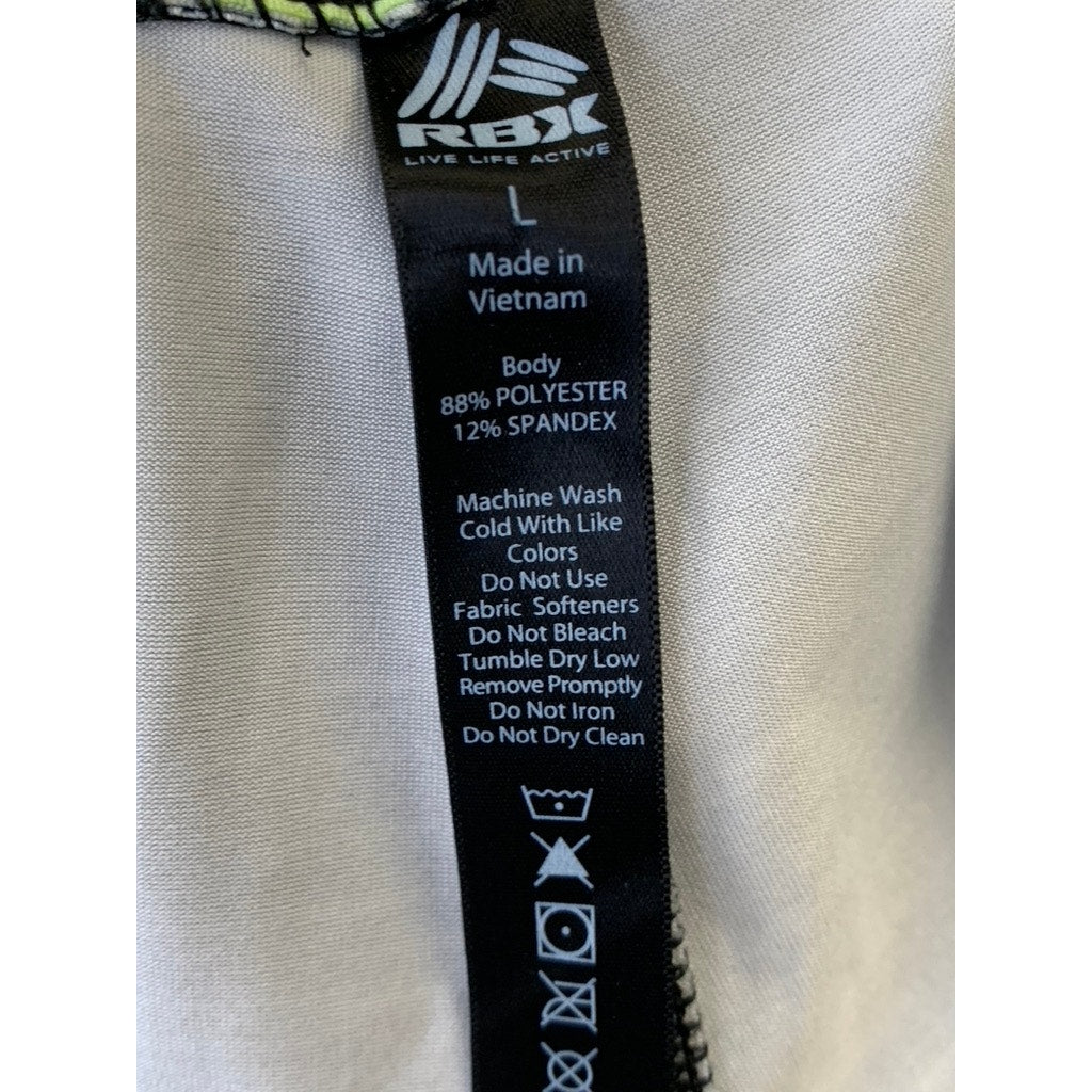 RBX Live Life Active Women's Black Printed High Rise Capri Pants SZ L